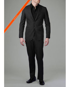  2 Button Liquid Black Modern Slim Suit