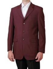 Burgundy-Color-Three-Button-Blazer