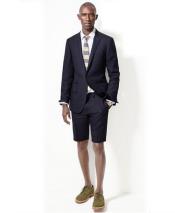  Mens Dark Navy Blue Suit For Men Summer Business Suits With Shorts