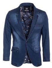  Denim Blazer  - Denim Blue Sport Jacket - Jean Fabric Casual