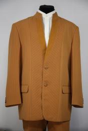  Mens Mandarin Collar Rhinestone Accents Cross Stripe Mandarin Banded No Collar Suit