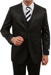  Mens Slim Fit 3 Piece Solid Italian Design Suit Style Shiny Flashy