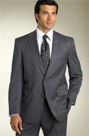  Pinstripe 2BV Expensive Mini Track stripe ~ Pinstripe Two Button Modern Fit