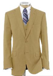  Mens 2 Button Wool Vested Khaki~British Khaki~Bronze ~ Camel Suit with Pleated