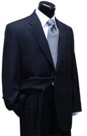  Mens 2 Button Dark Navy Blue Suit For Men Super 100s 