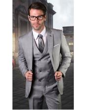  Mens Gray One Button Suit