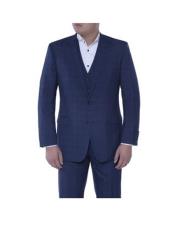  Renoir Suits - Renoir Fashion Verno Mens Dark Navy and Black Plaid