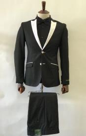  Black and White Lapel Tuxedo - Black and White Blazer - Dinner