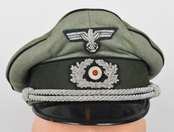 Named Heer Pioneer Officer's Visor Cap - Military Antiques