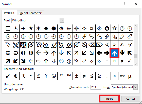 Wingdings 2 Character Map