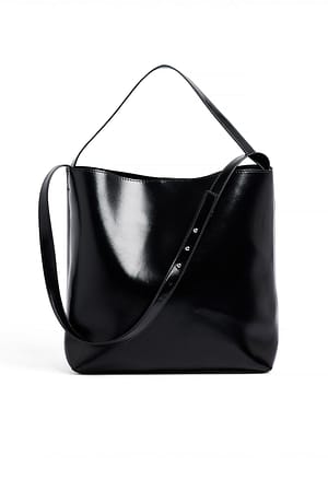 gloss black Borsa tote