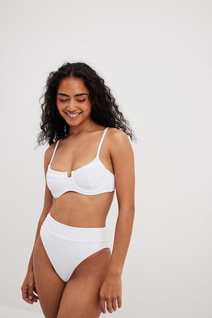 White Reggiseno bikini a balconcino con cut-out