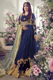 Latest beautiful Pakistani bridal dress 2020 in ink blue color # B3459