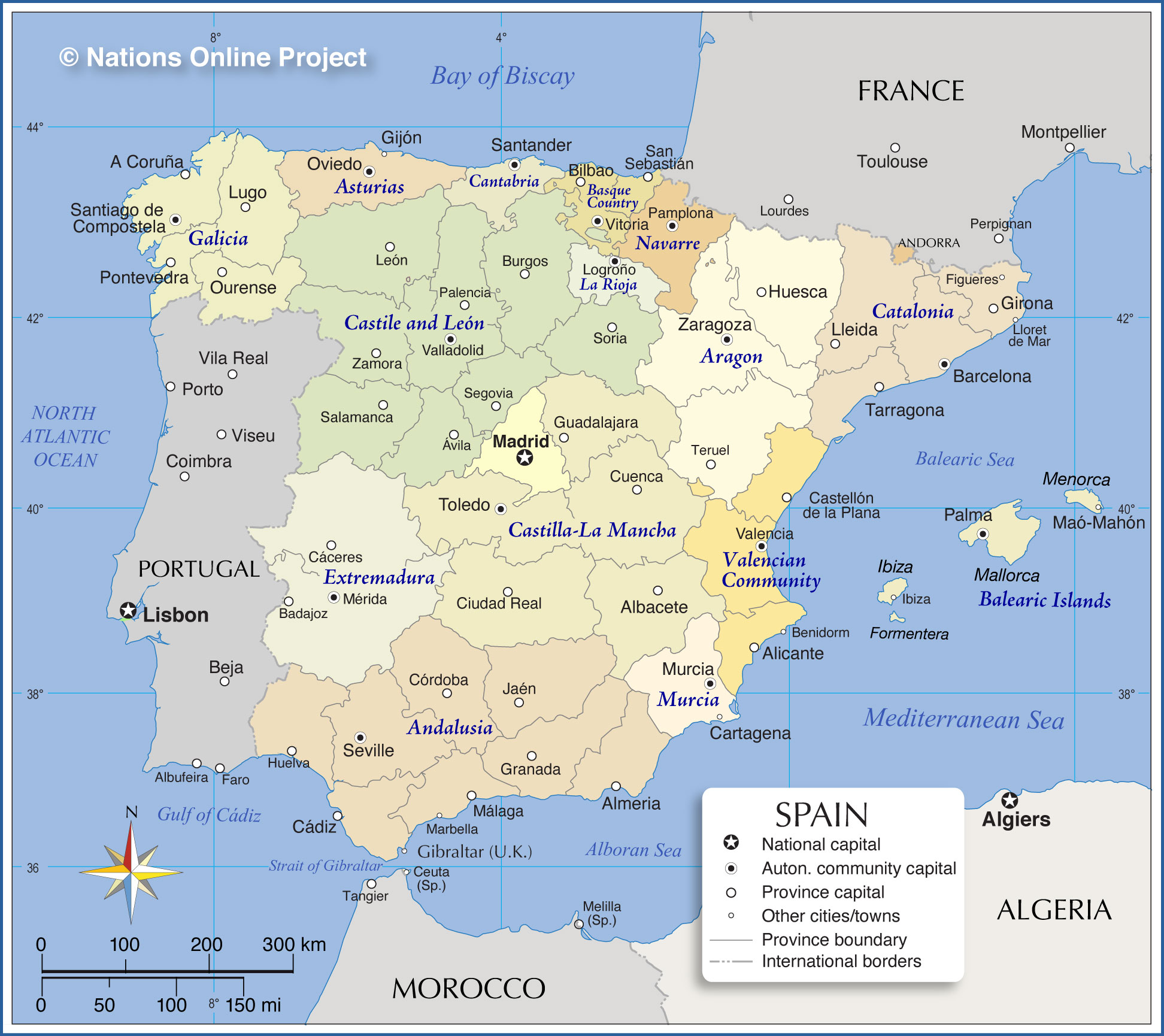 Mapa Da Espanha Com Cidades - EDULEARN