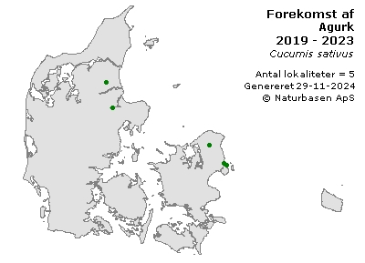 Agurk - udbredelseskort