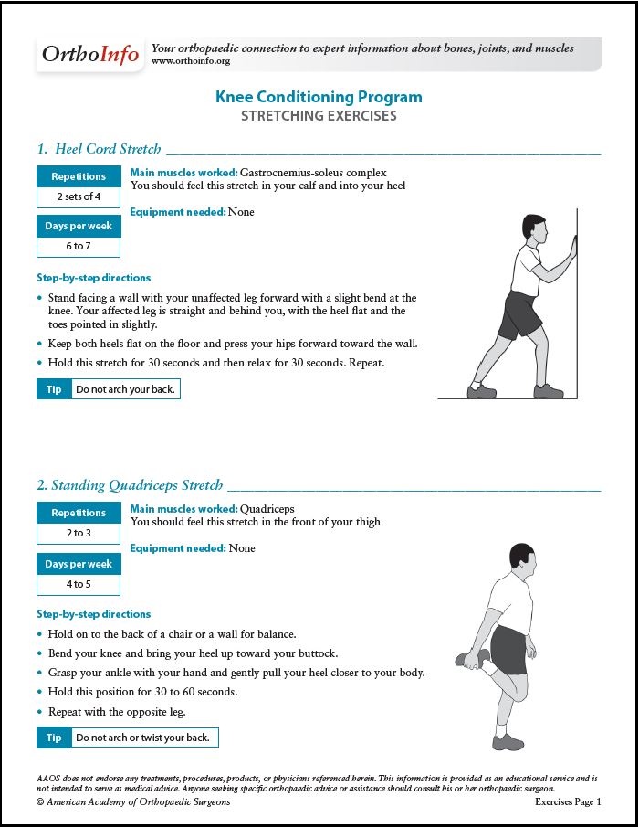 Knee Conditioning Program Orthoinfo Aaos