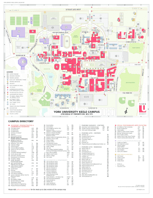 Keele Campus - Colour Map (pdf) - Campus Maps - York University - Fill ...