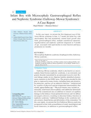 Sample abstract - Galloway-Mowat Syndrome - Middle East Journal of Digestive - phrc tbzmed ac