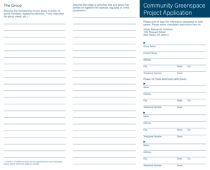 Welcome letter to new members - Greenspaces Application Form - New Haven Online