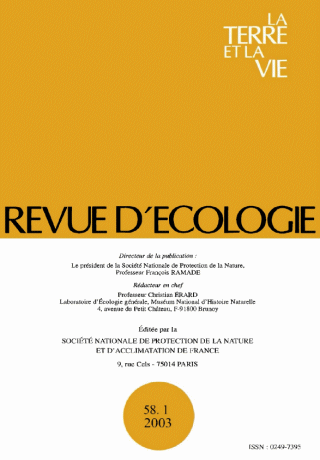 vignette collection Revue d'Écologie (La Terre et La Vie)