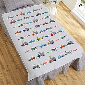 Modes of Transportation Personalized 50x60 Plush Fleece Blanket - 19682-F