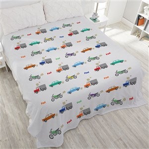 Modes of Transportation Personalized 90x108 Plush King Fleece Blanket - 19682-K