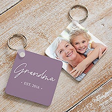 Grandma  Grandpa Date Established Photo Keychain  - 41470