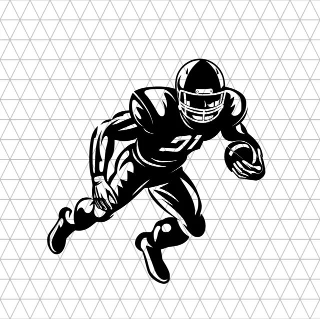 FOOTBALL PLAYER SVG Vector Clipart Design Silhouette For Vinyl Decal ...