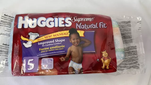 1 VINTAGE 07' Huggies Supreme Natural Fit Diaper Size 5 Winnie the Pooh ...