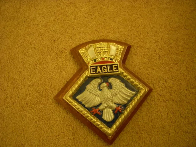 ROYAL NAVY HMS Eagle ships crest £20.00 - PicClick UK