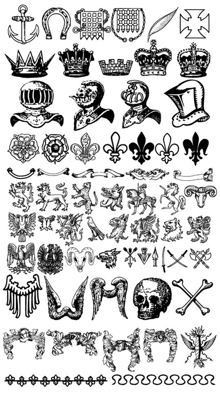 63 Heraldic Photoshop Shapes free Download - pixey.de - die tägliche ...