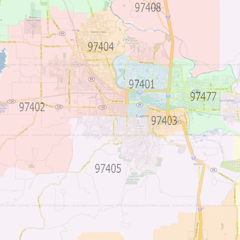 Oregon Zip Code Map Free