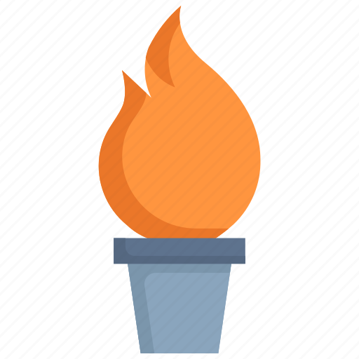 Burning Torch, Flame Light, Bright PNG Image