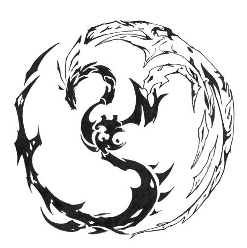 Circle Dragon Art, Image, Round Shape PNG Photo