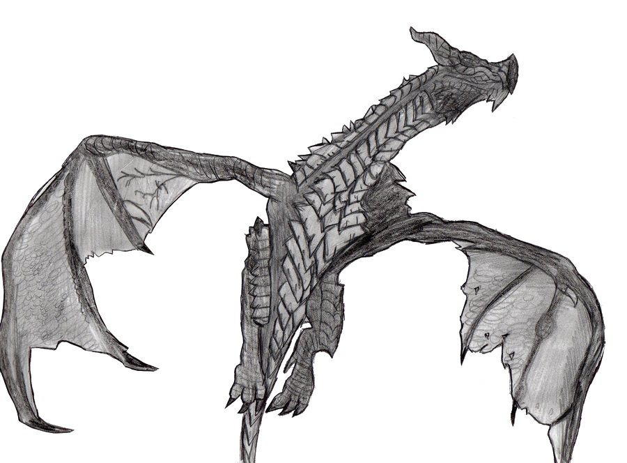 Skyrim Dragon, Fantasy Creature, Epic Mythology PNG Photo