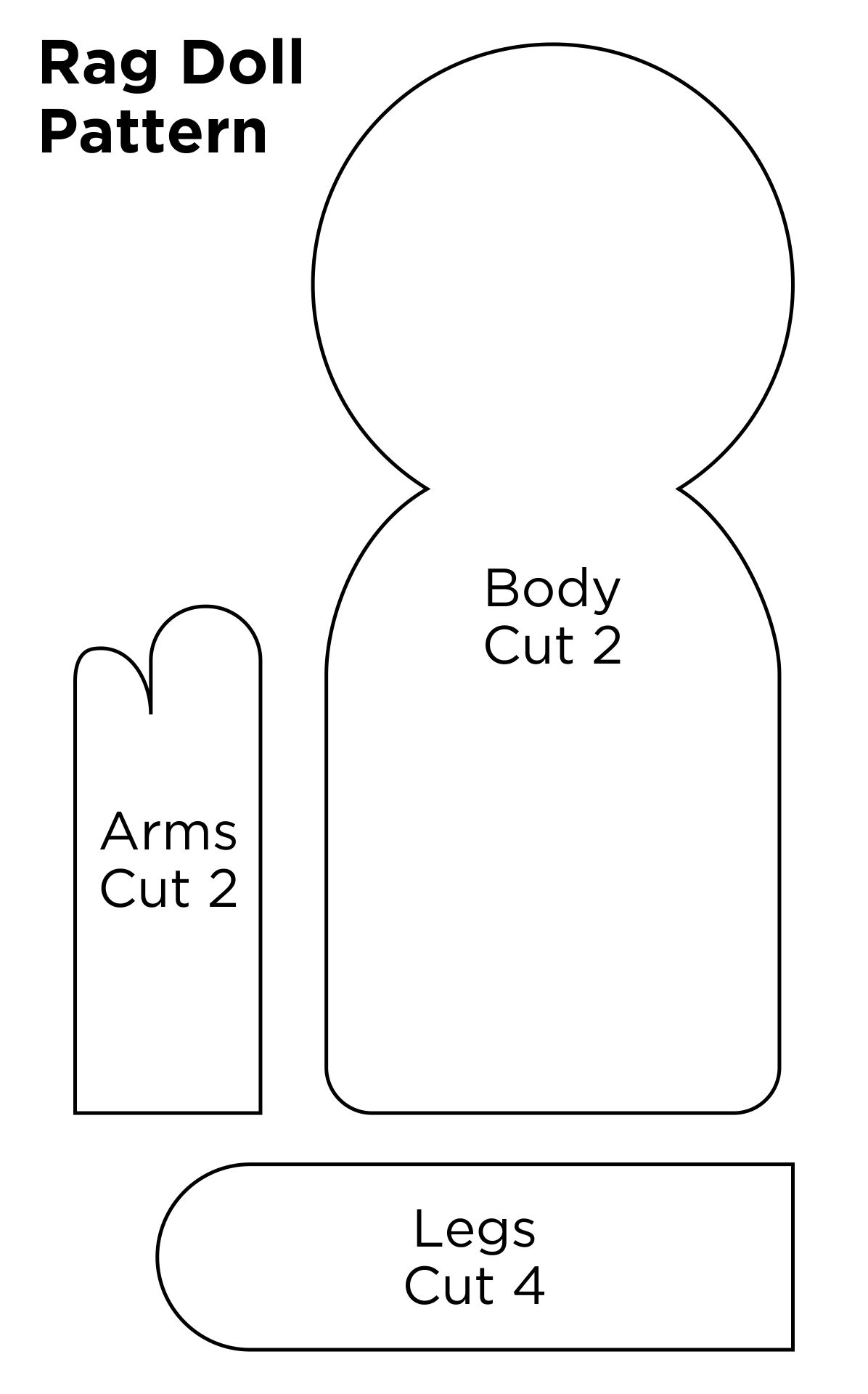 Beginner Easy Printable Rag Doll Patterns Learn To Sew An Easy, Soft ...