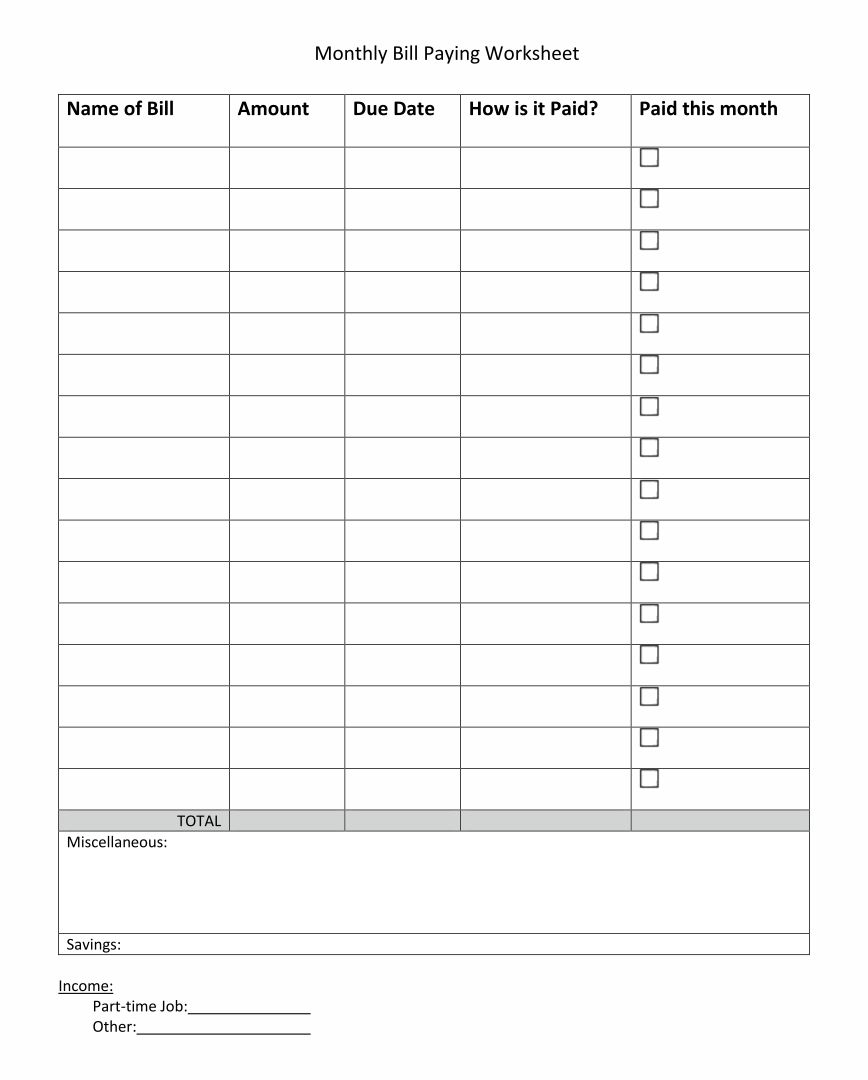 Free Monthly Payment Schedule Template - Printable Templates