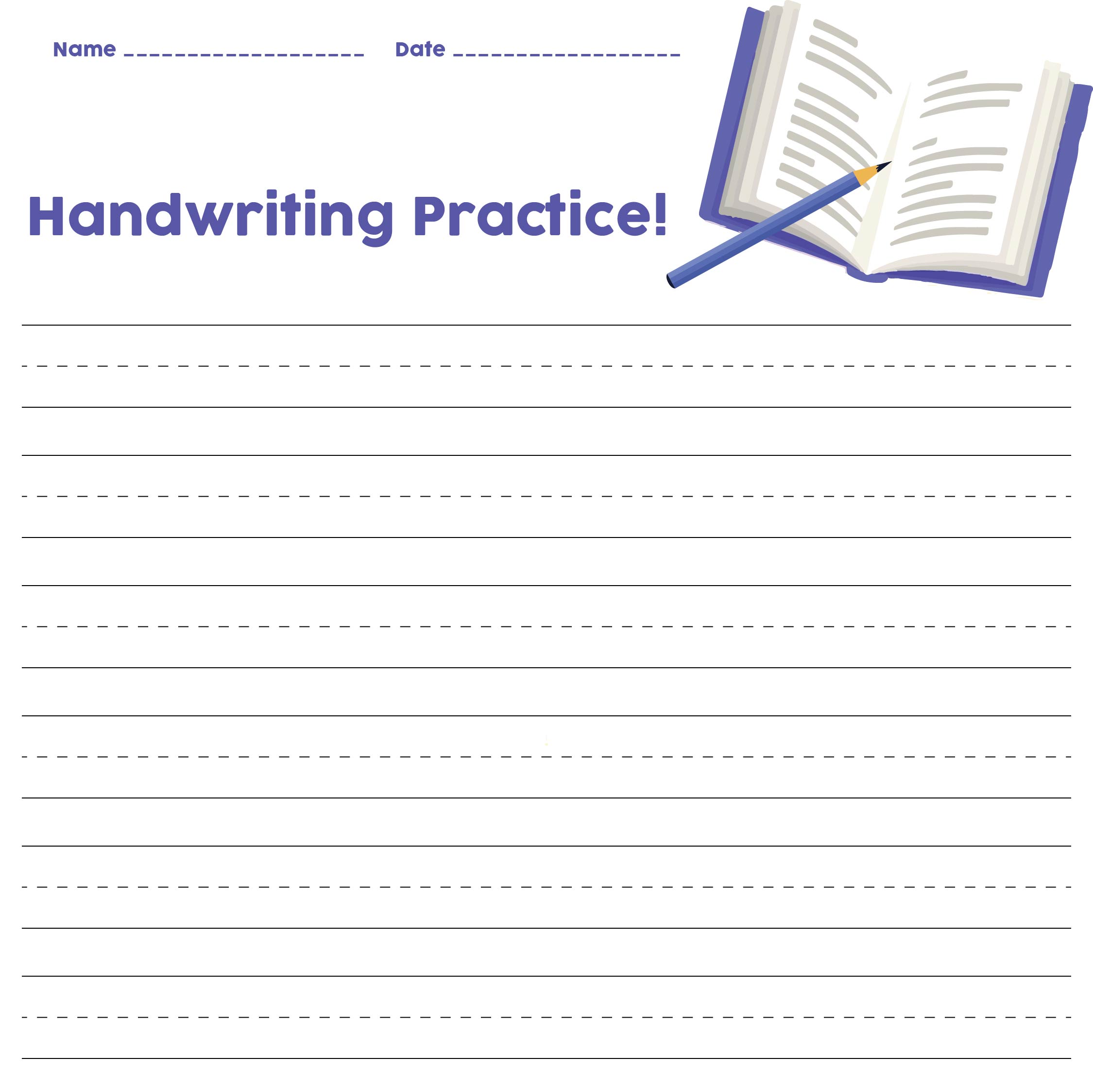 Printable Penmanship Paper - Printable Blank World