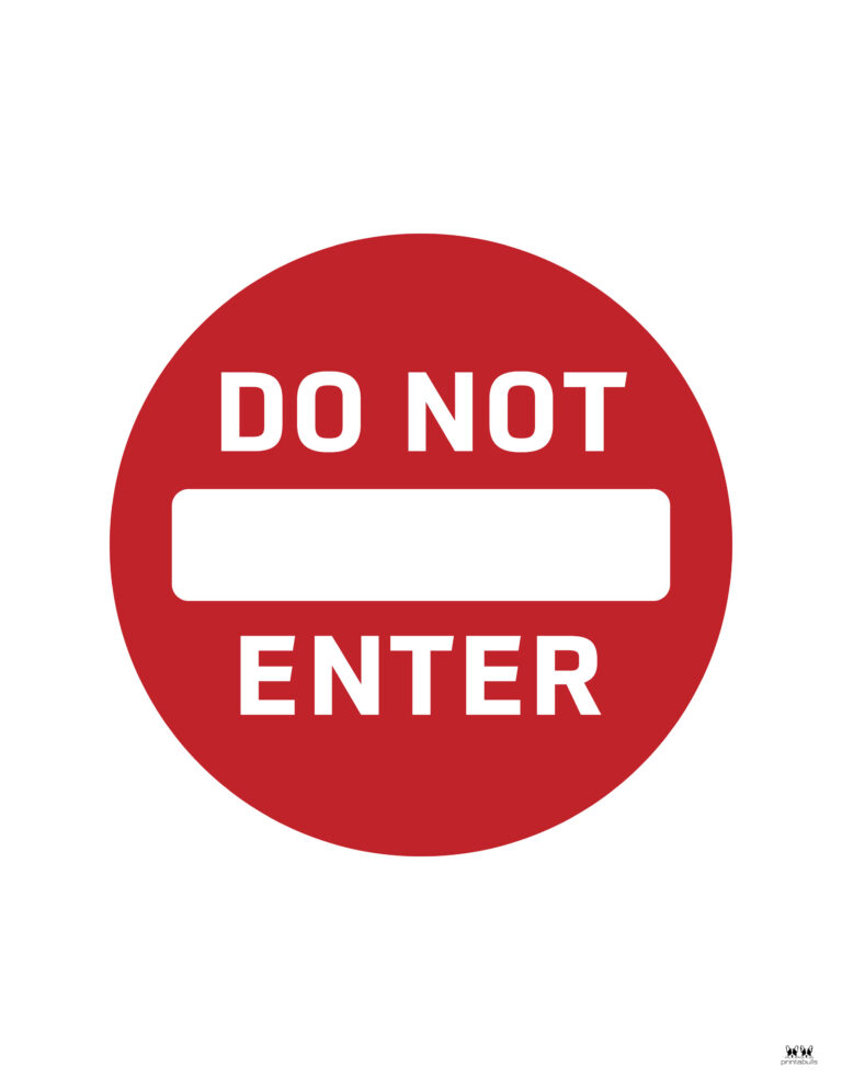 Do Not Enter Signs - 15 Free Printable Signs | Printabulls