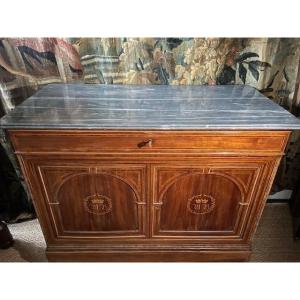 Charles X Period Mahogany And Lemon Tree Sideboard Decorated With A Baron's Crown.