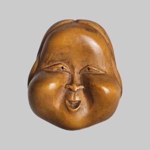 Okame Mask,netsuke 