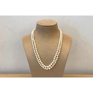 Cultured Pearl Necklace And 18k Gold Clasp