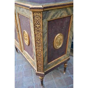 Italian Buffet In Painted And Gilded Wood From The Directoire Period