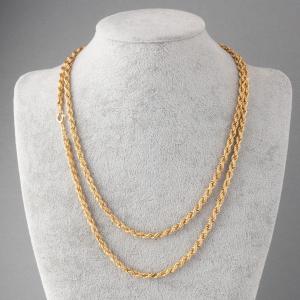 French Rope Chain Necklace In Gold 