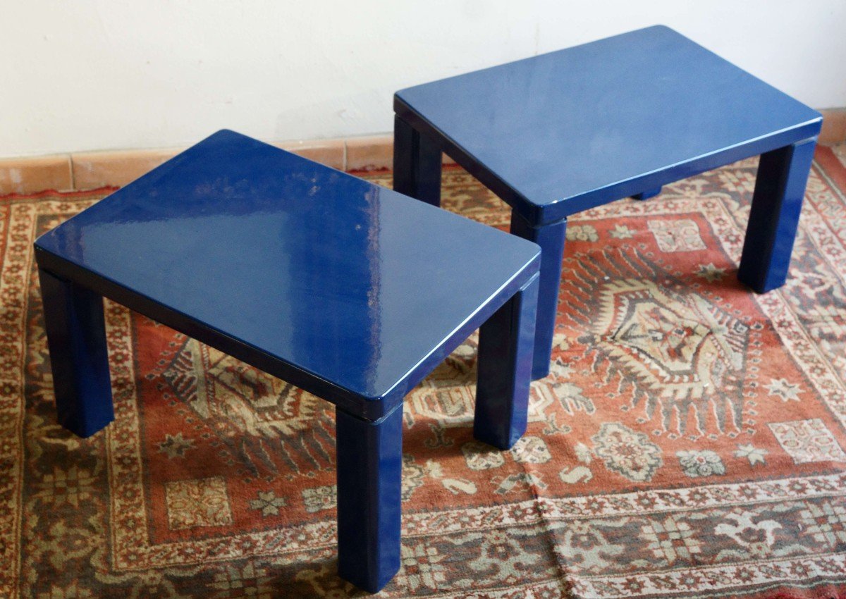 Coppia di Tavolini da Salotto Italiani  Design anni 70 stile di Kazuhide Takahama -photo-2