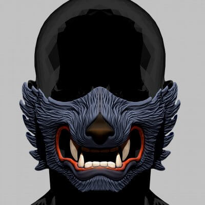 Wolf Face Mask Cosplay 3D Model