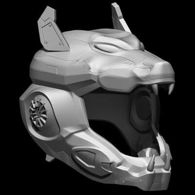 Sci-fi Wolf Helmet