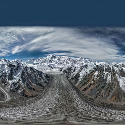 Pobeda Peak and Engilchek Glacier 02 Aerial Survey HDRI