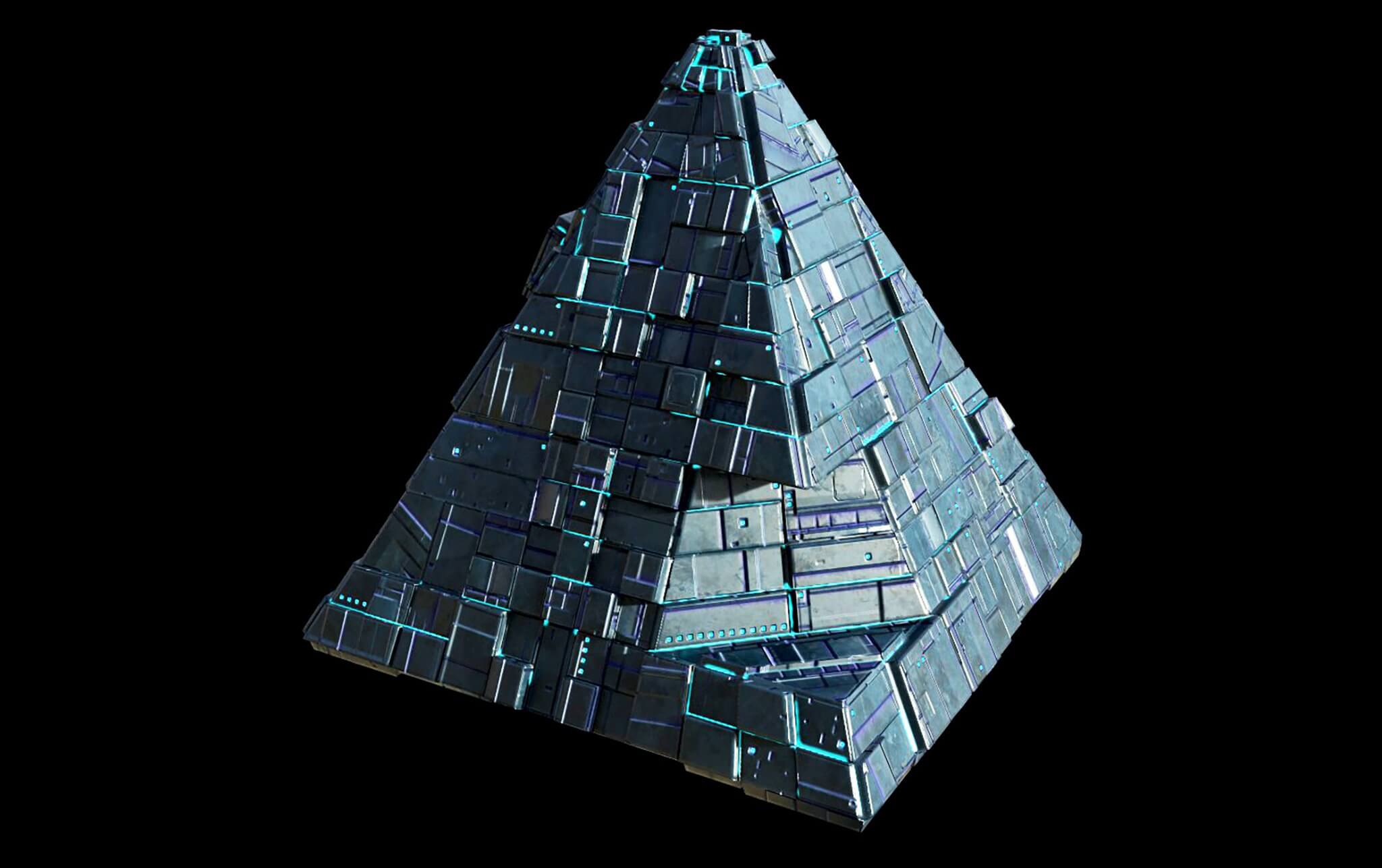 Sci-Fi SpaceShip The Pyramid 3D Model