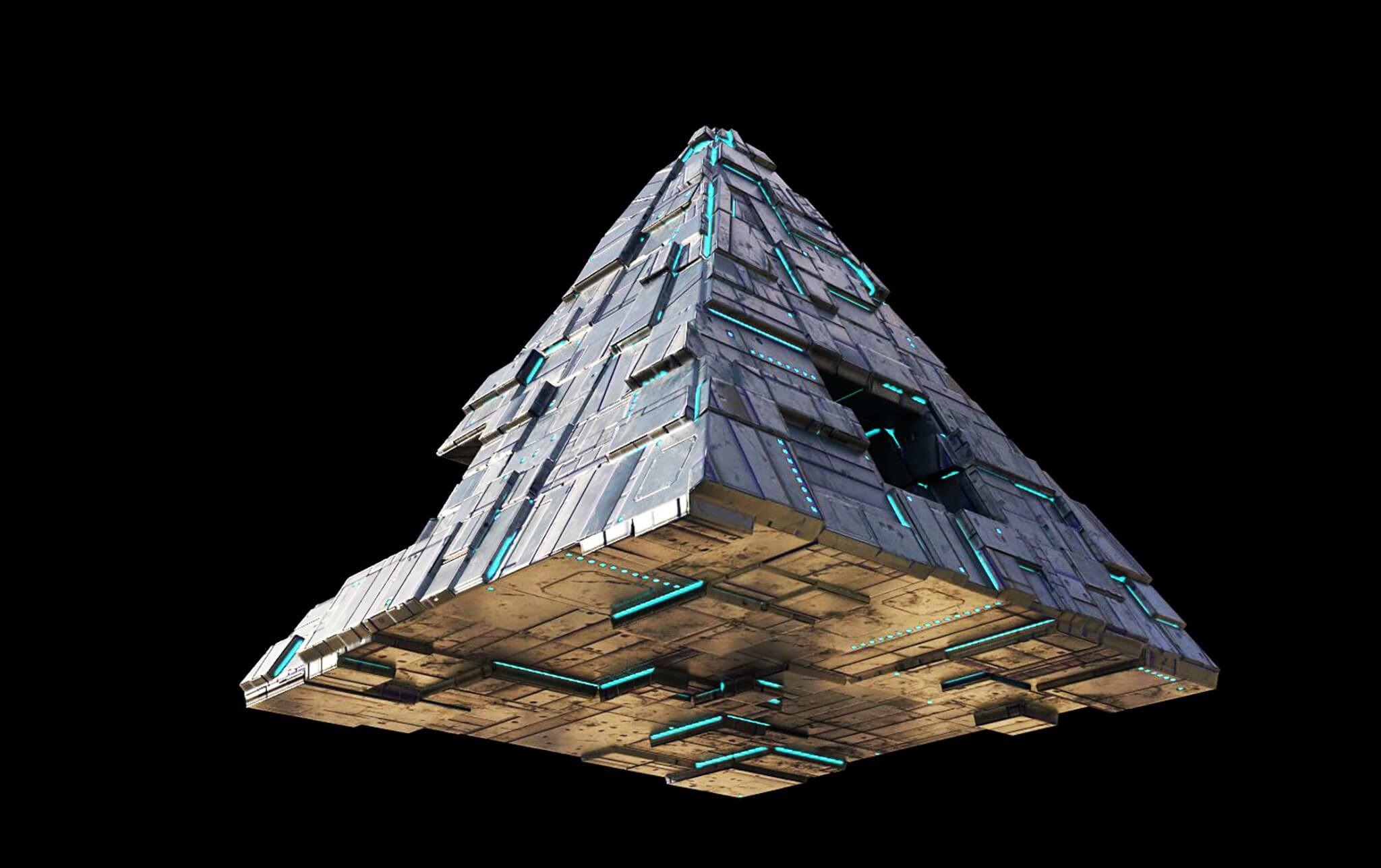 Sci-Fi SpaceShip The Pyramid 3D Model